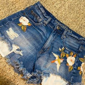 American Eagle Embroidered Festival Shorts